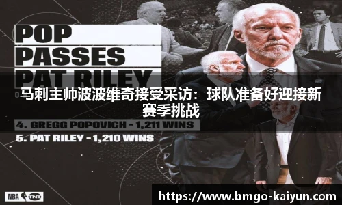马刺主帅波波维奇接受采访:球队准备好迎接新赛季挑战